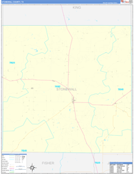 Stonewall County, TX Wall Map Zip Code Basic Style 2024