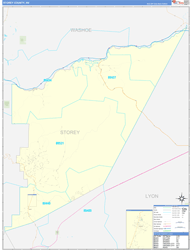 Storey County, NV Wall Map Zip Code Basic Style 2024
