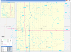 Story County, IA Wall Map Zip Code Basic Style 2024