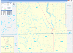 Stutsman County, ND Wall Map Zip Code Basic Style 2023