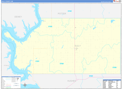 Sully County, SD Wall Map Zip Code Basic Style 2024