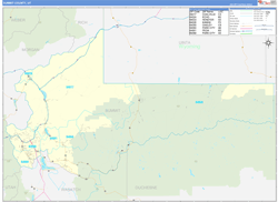 Summit County, UT Wall Map Zip Code Basic Style 2023