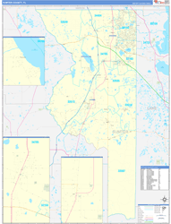 Sumter County, FL Wall Map Zip Code Basic Style 2024