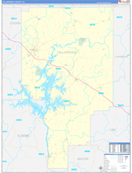 Tallapoosa County, AL Wall Map Zip Code Basic Style 2024