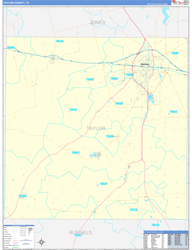 Taylor County, TX Wall Map Zip Code Basic Style 2024