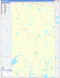 Todd County, MN Wall Map Zip Code Basic Style 2024