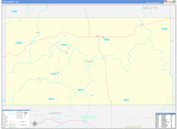 Todd County, SD Wall Map Zip Code Basic Style 2024