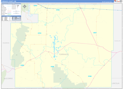 Torrance County, NM Wall Map Zip Code Basic Style 2024