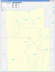 Tripp County, SD Wall Map Zip Code Basic Style 2024