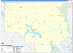UnionParish (County), LA Wall Map Zip Code Basic Style 2023