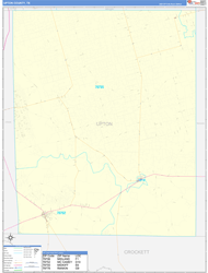 Upton County, TX Wall Map Zip Code Basic Style 2024