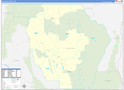 Wallowa County, OR Wall Map Zip Code Basic Style 2024