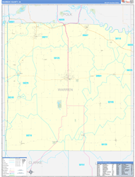 Warren County, IA Wall Map Zip Code Basic Style 2024
