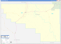 Washakie County, WY Wall Map Zip Code Basic Style 2024