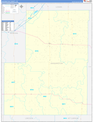 Washington County, CO Wall Map Zip Code Basic Style 2024