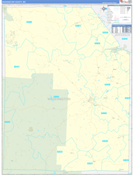 Washington County, MO Wall Map Zip Code Basic Style 2024