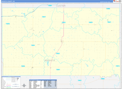 Washita County, OK Wall Map Zip Code Basic Style 2024
