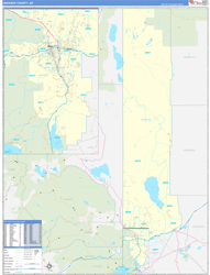 Washoe County, NV Wall Map Zip Code Basic Style 2024
