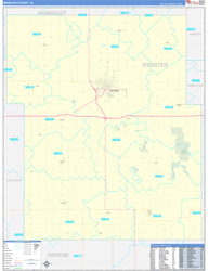 Webster County, IA Wall Map Zip Code Basic Style 2024