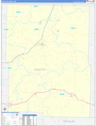 Webster County, MO Wall Map Zip Code Basic Style 2024