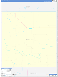 Wheeler County, NE Wall Map Zip Code Basic Style 2023