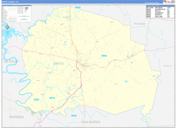 White County, TN Wall Map Zip Code Basic Style 2024