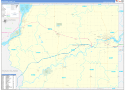 Whiteside County, IL Wall Map Zip Code Basic Style 2024