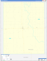 Wichita County, KS Wall Map Zip Code Basic Style 2024