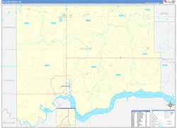 Williams County, ND Wall Map Zip Code Basic Style 2023