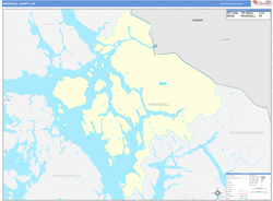 WrangellBorough (County), AK Wall Map Zip Code Basic Style 2024