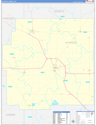 Wyandot County, OH Wall Map Zip Code Basic Style 2024