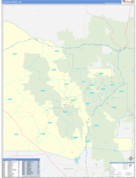 Yavapai County, AZ Wall Map Zip Code Basic Style 2024