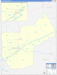 Yellowstone County, MT Wall Map Zip Code Basic Style 2023