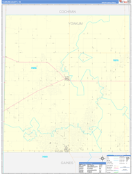 Yoakum County, TX Wall Map Zip Code Basic Style 2024