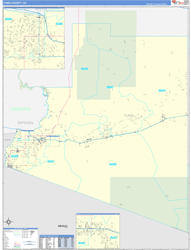 Yuma County, AZ Wall Map Zip Code Basic Style 2024