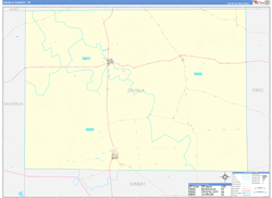Zavala County, TX Wall Map Zip Code Basic Style 2024