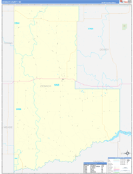 Ziebach County, SD Wall Map Zip Code Basic Style 2024