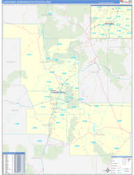 Albuquerque Metro Area Wall Map Basic Style 2026