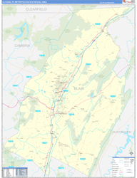 Altoona Metro Area Wall Map Basic Style 2026