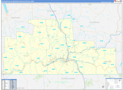 Binghamton Metro Area Wall Map Basic Style 2026