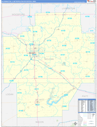 Bloomington Metro Area Wall Map Basic Style 2026