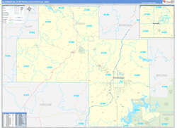 Bloomington Metro Area Wall Map Basic Style 2026