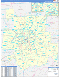 Cincinnati Metro Area Wall Map Basic Style 2026