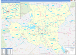 Columbia Metro Area Wall Map Basic Style 2026
