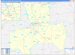 Columbus Metro Area Wall Map Basic Style 2026