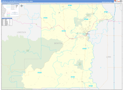 Corvallis Metro Area Wall Map Basic Style 2026