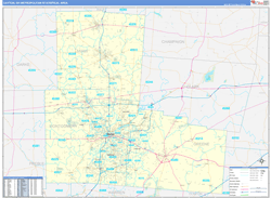 Dayton Metro Area Wall Map Basic Style 2026