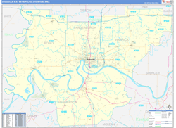 Evansville Metro Area Wall Map Basic Style 2026