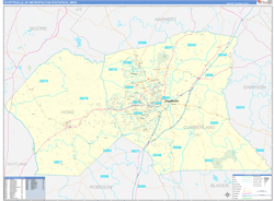 Fayetteville Metro Area Wall Map Basic Style 2026