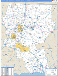 Hartford-West-Hartford-East-Hartford Basic<br>Wall Map